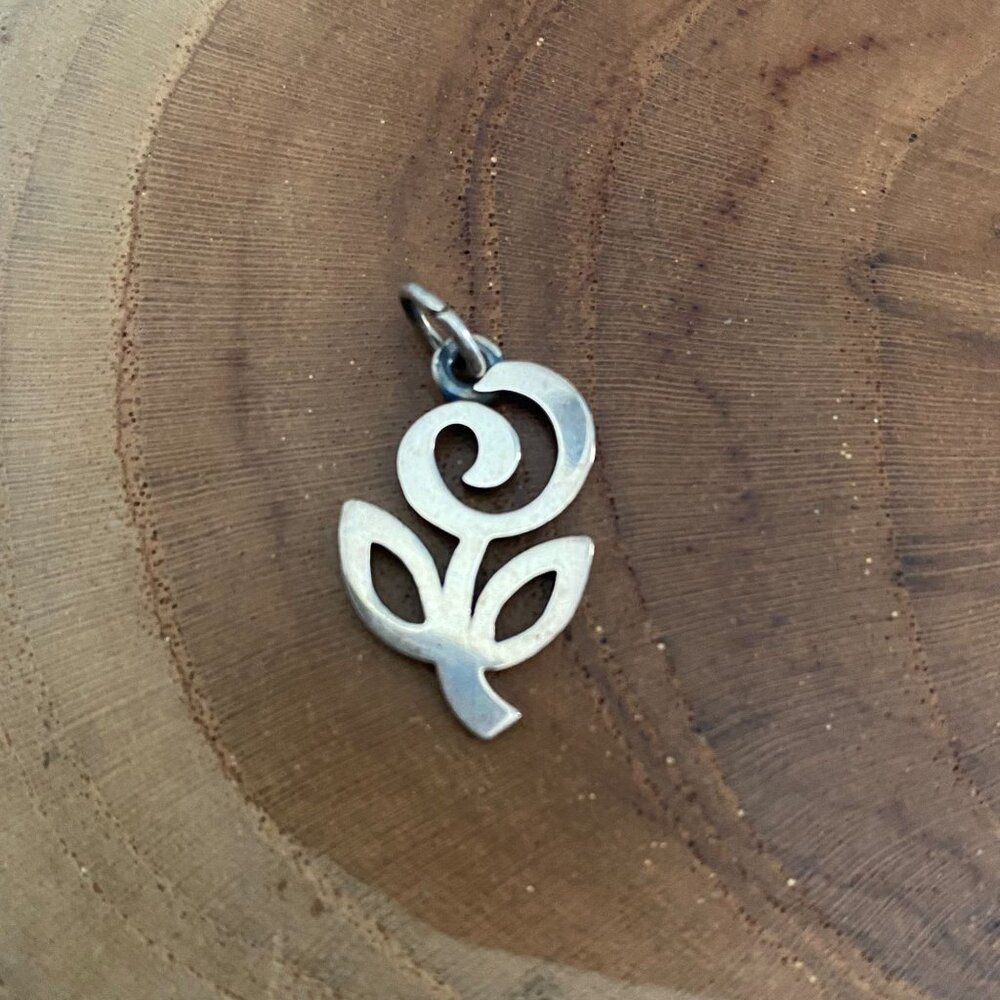 RETIRED James Avery Flower of Hope Charm, Sterling Silver